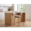 Elegantní čalouněná barová židle ELONE, dub/cappuccino s kovovou konstrukcí