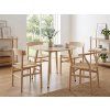 Designový kulatý jídelní stůl NELVO 90 cm, travertine/kašmír