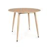 Kulatý jídelní stůl NELVO 90 cm, travertine/kašmír v moderním designu