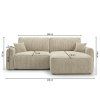 Rozkládací rohová sedací souprava NORDEN PAROS 250x140 cm krémová pro pohodlné sezení