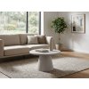 Designový konferenční stolek CERES 60 x 40 cm šedý s kulatou stolovou deskou