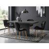 Jídelní židle MANGO VELVET, černá s elegantním geometrickým prošíváním