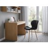 Stylová jídelní židle MANGO VELVET, černá s dřevěnou podnoží
