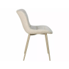 Stylová čalouněná jídelní židle ZEVORI, kašmírově béžová s vysokým opěradlem